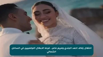احتفال زفاف أحمد الجندي ومريم عامر.. فرحة الأبطال الأولمبيين في الساحل الشمالي